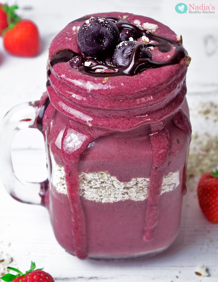 chocolate cherry protein smoothie