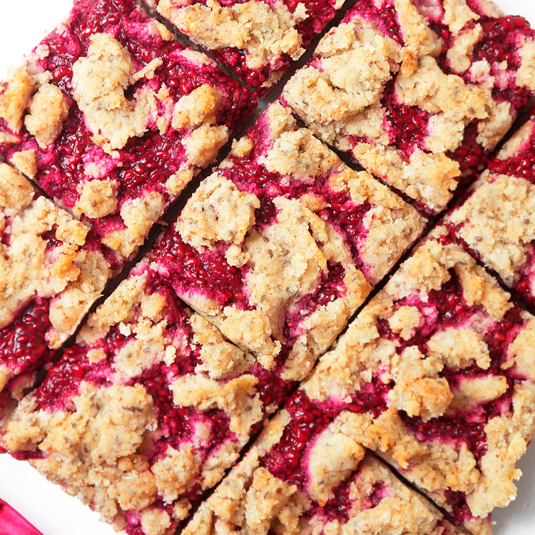 vegan raspberry chia bars