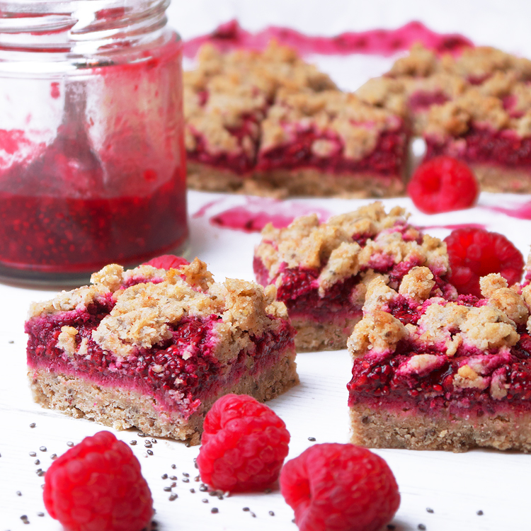 vegan raspberry chia bars