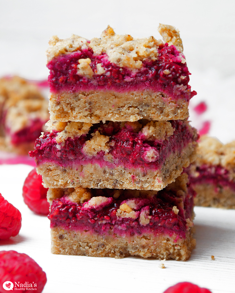 vegan raspberry chia bars