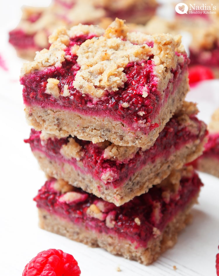 vegan raspberry chia bars