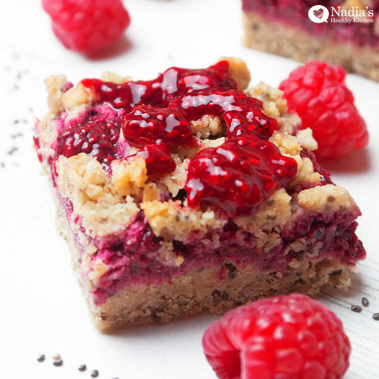 vegan raspberry chia bars