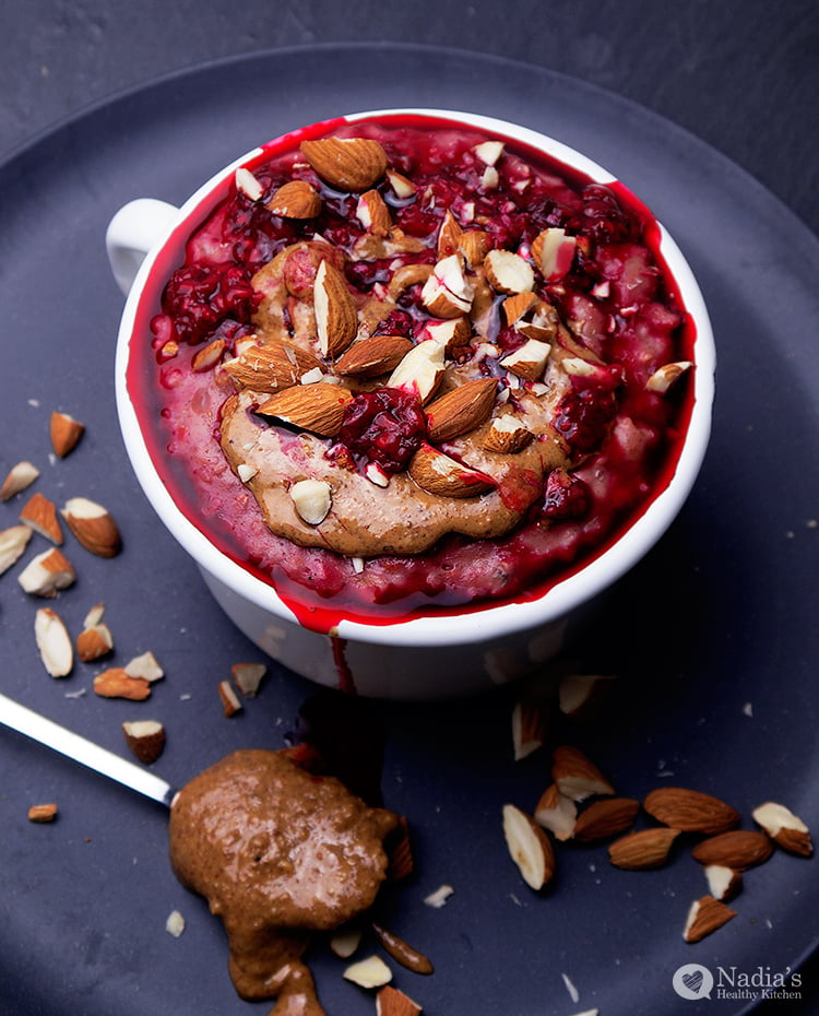 raspberry almond porridge