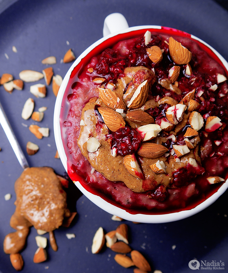 raspberry almond porridge