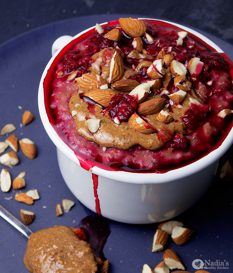 raspberry almond porridge