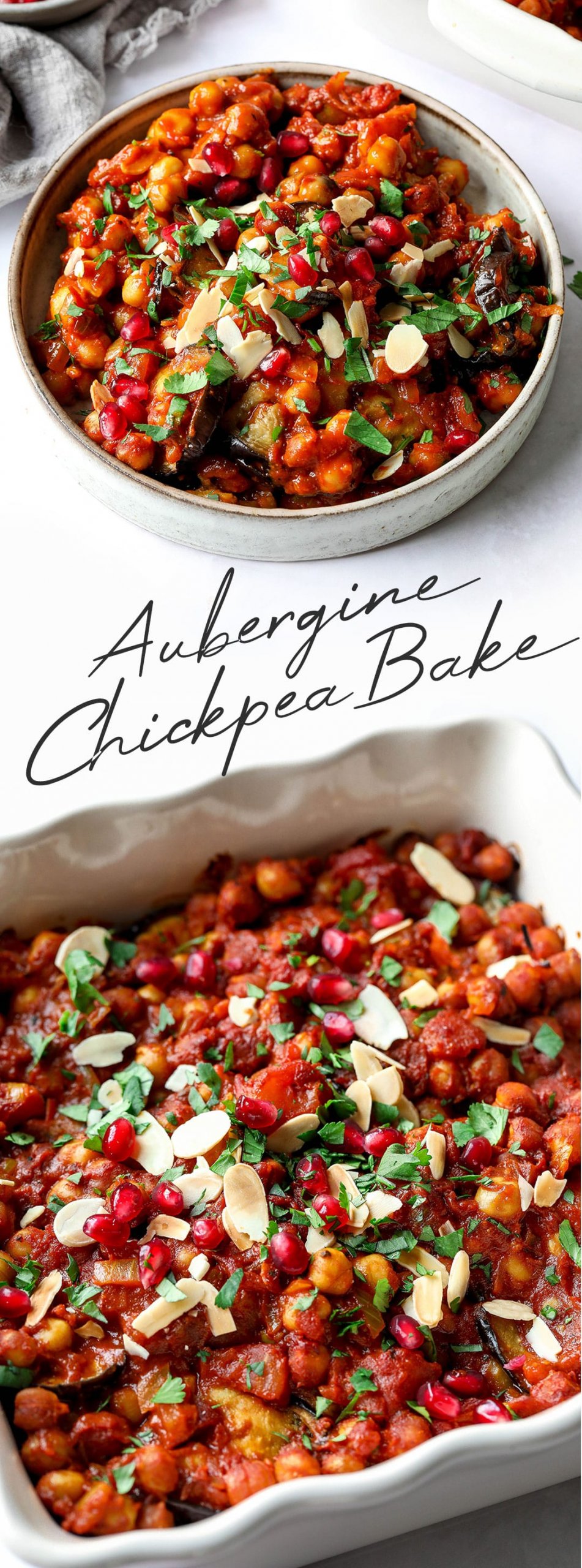 Vegan Aubergine Chickpea Bake