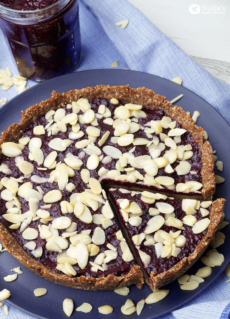 No-bake Cherry Bakewell Tart