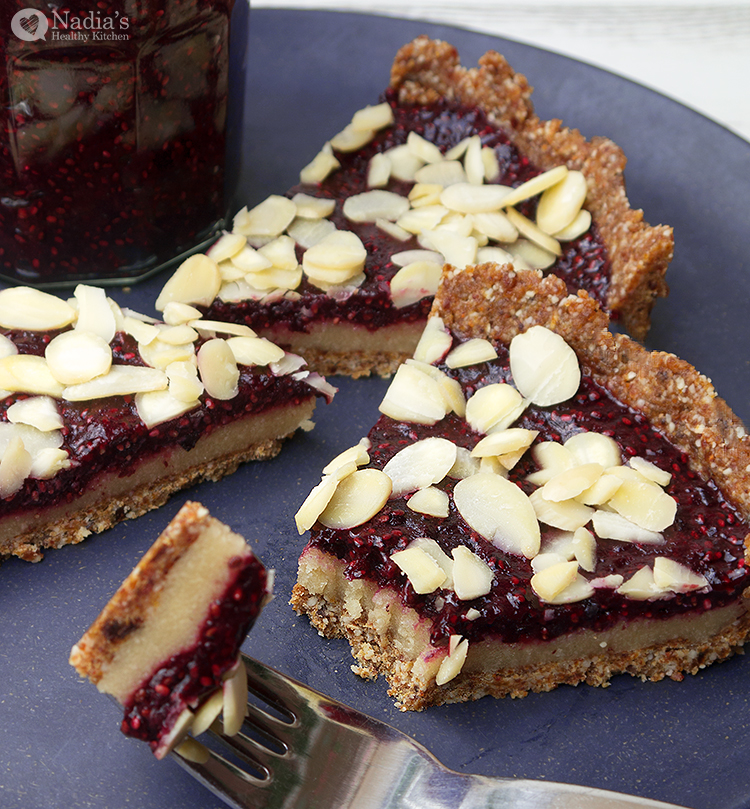 No-bake Cherry Bakewell Tart