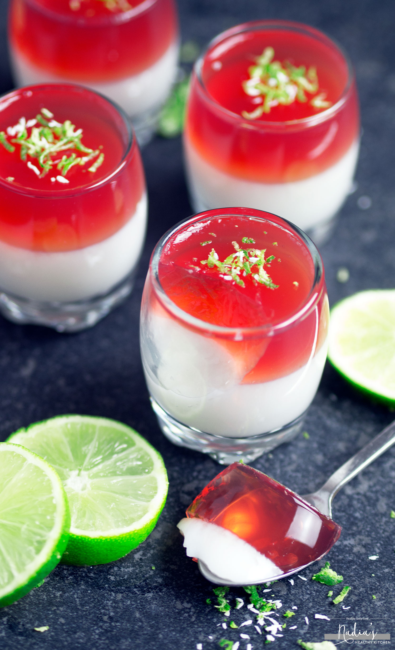 Vegan Cranberry Lime & Coconut Jelly Shots - Nadia's Healthy Kitchen