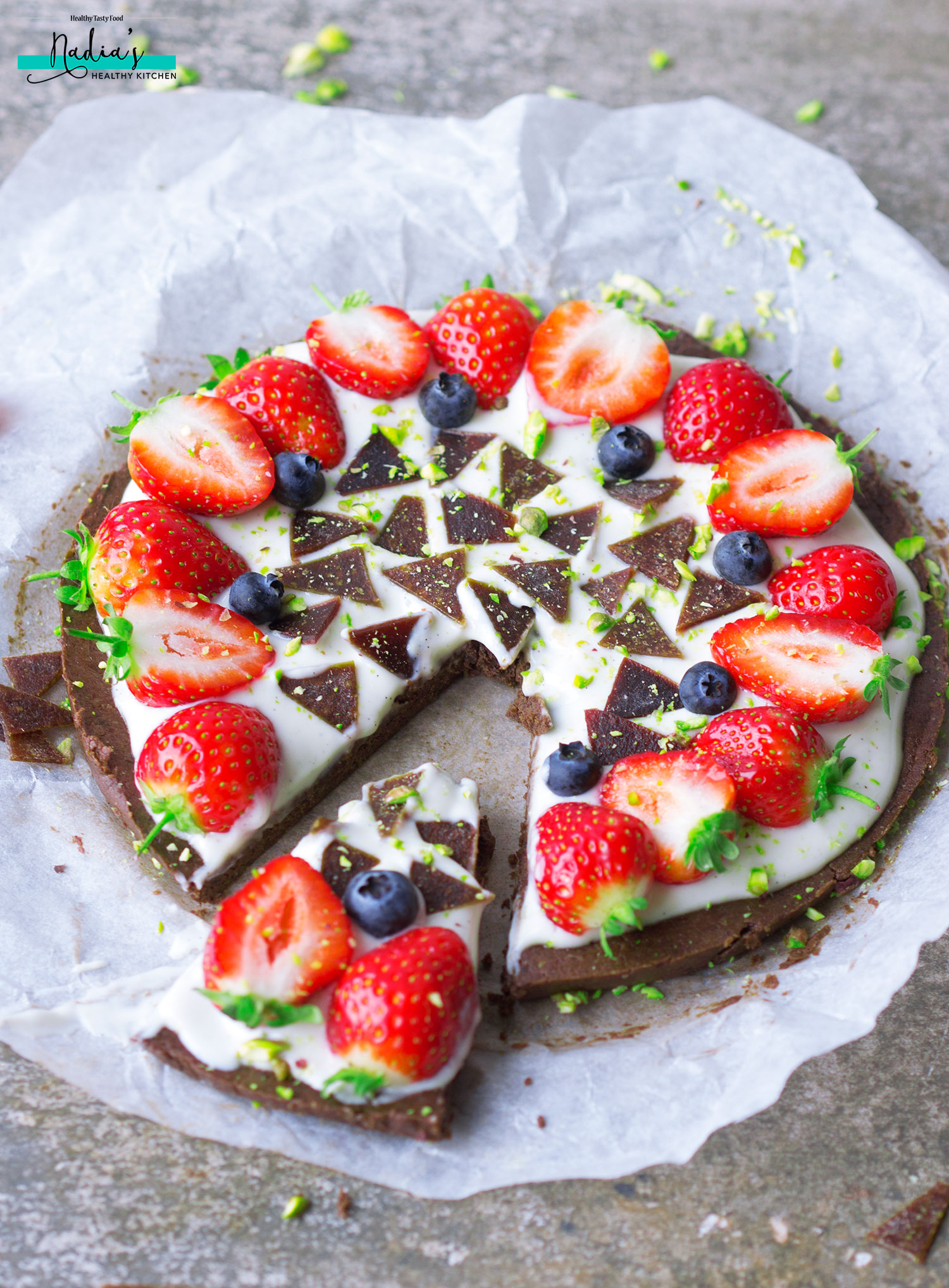 Vegan & Gluten-free Dessert Pizza - UK Health Blog - Nadia's Healthy Kitchen