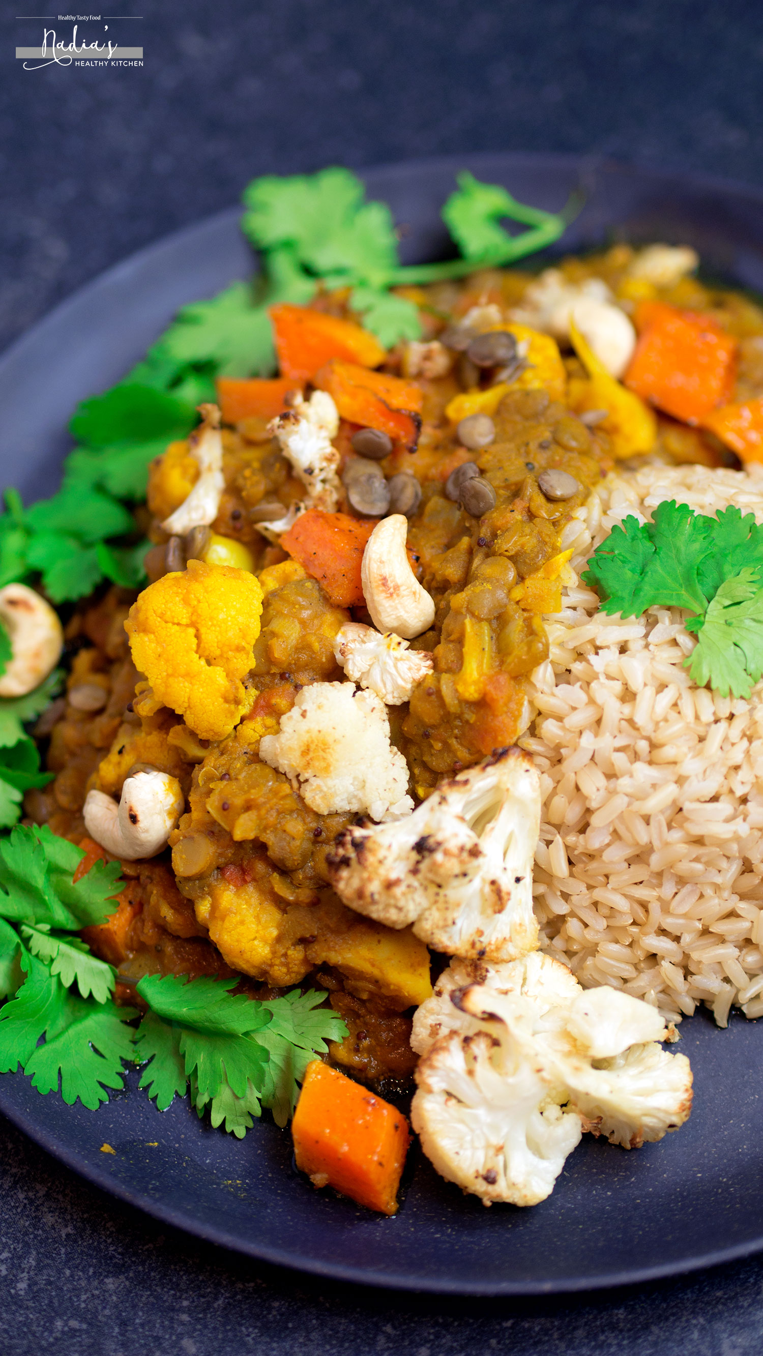 Pumpkin Cauliflower Lentil Curry - Vegan & Gluten-free - Nadia's ...