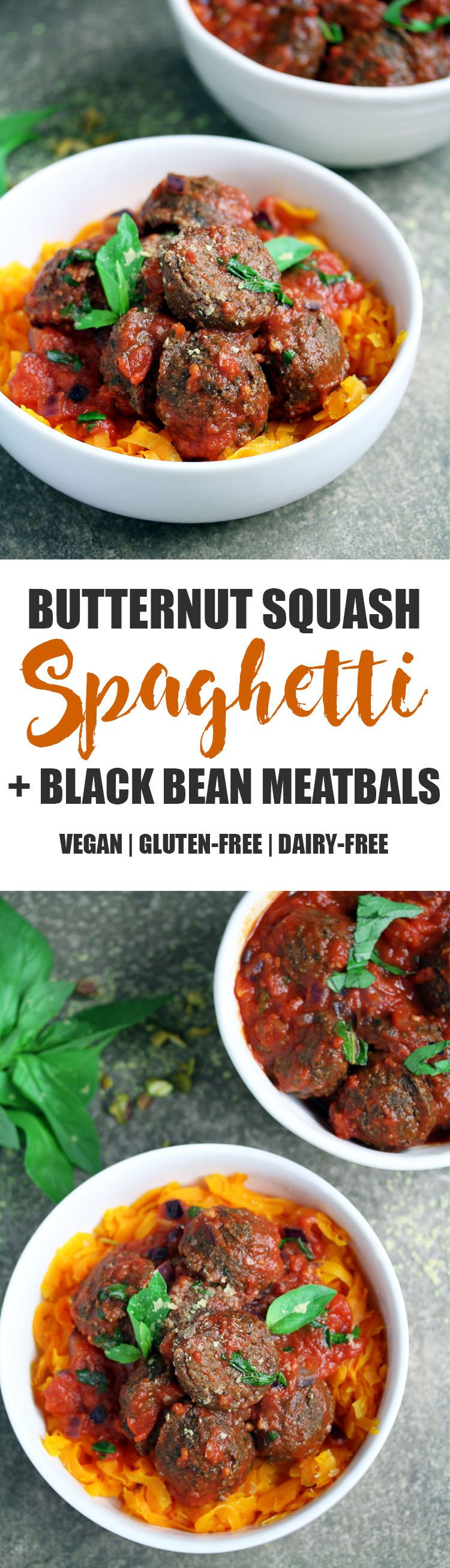 Butternut Squash Spaghetti with Black Bean 'Meatballs' - Nadia's ...