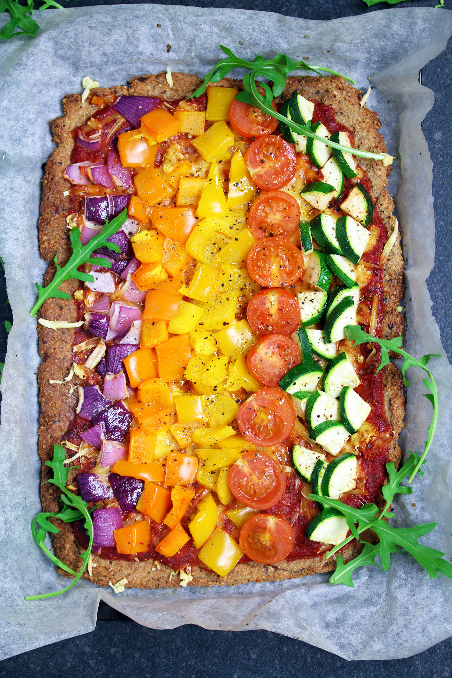 Rainbow Cauliflower Pizza