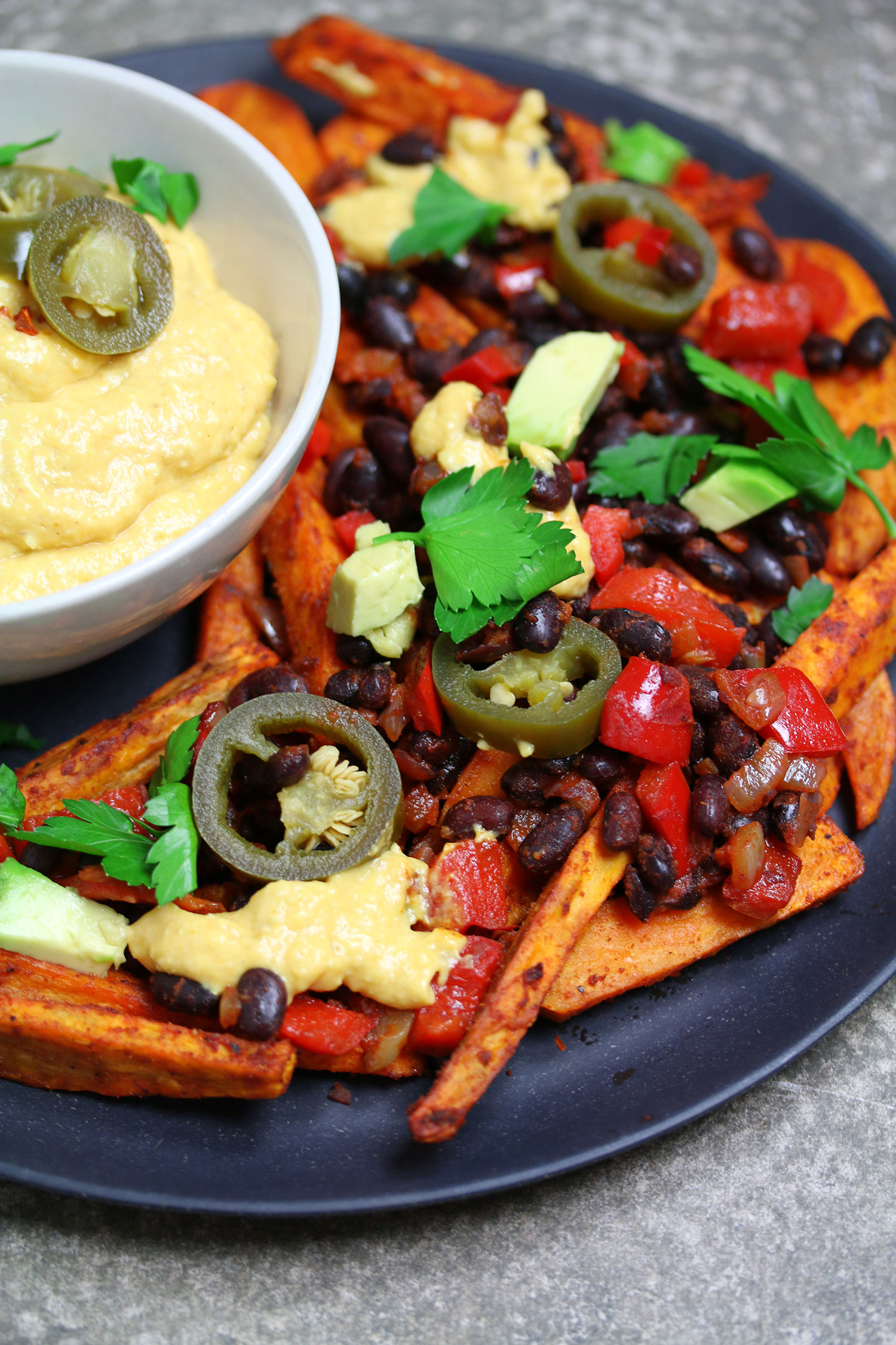 Loaded Mexican Sweet Potato Fries with a Vegan Cheese ...