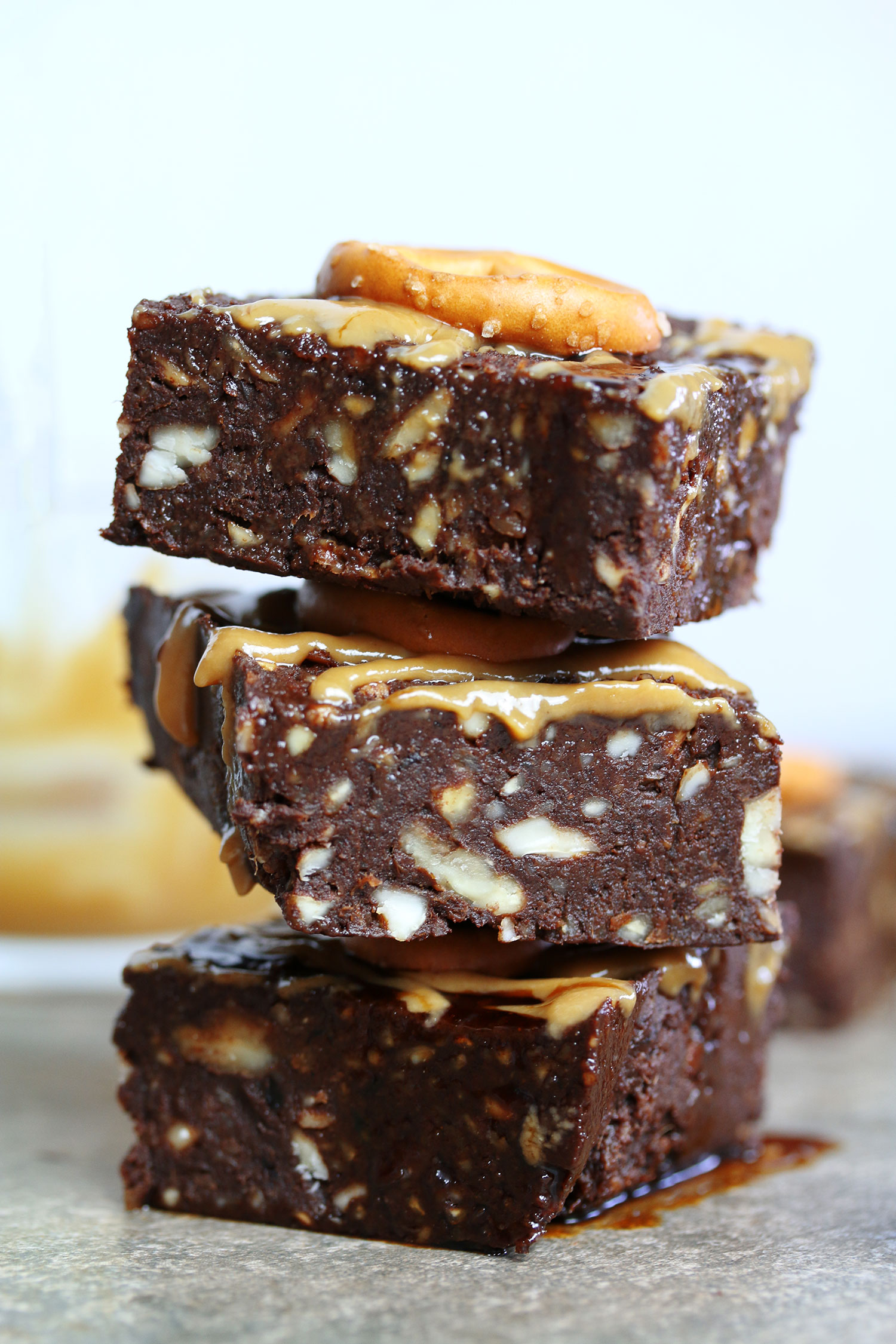 Raw Salted Caramel Brownies - Nadia's Healthy Kitchen