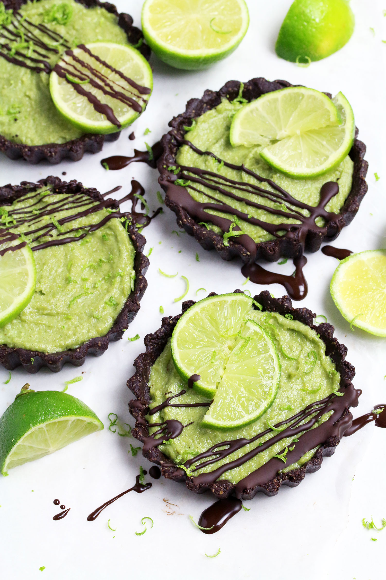Moringa Lime Chocolate Tarts