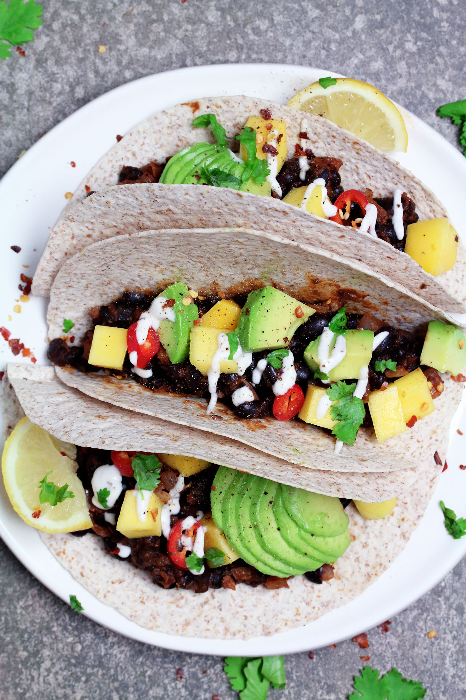 Black Bean Avocado &amp; Mango Tacos - Nadia&amp;#39;s Healthy Kitchen