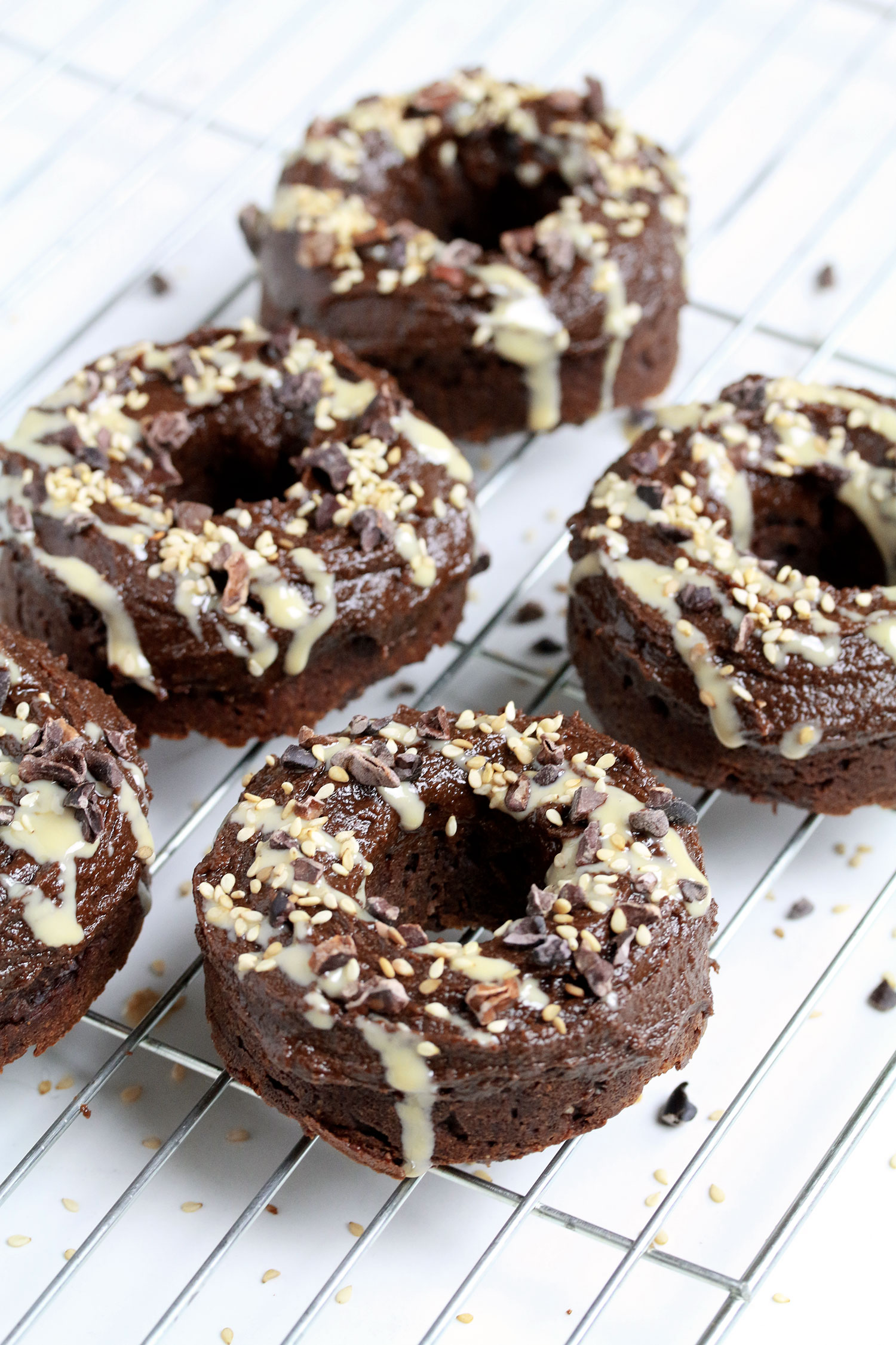 Chocolate Tahini Doughnuts (Vegan, Gluten-free) - Nadia's Healthy Kitchen