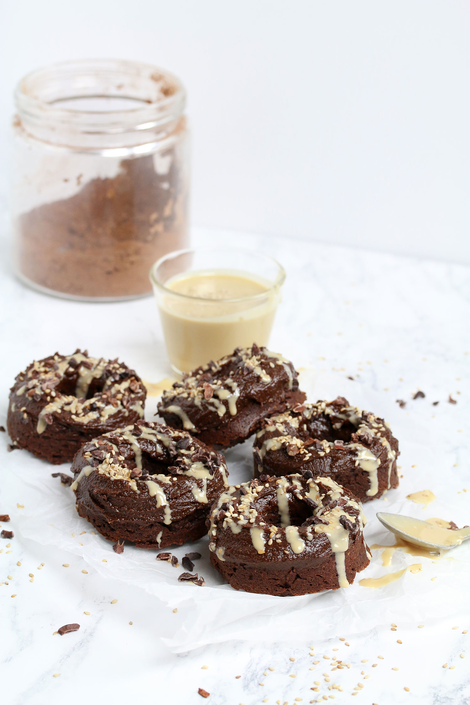 Chocolate Tahini Doughnuts (Vegan, Gluten-free) - Nadia's Healthy Kitchen