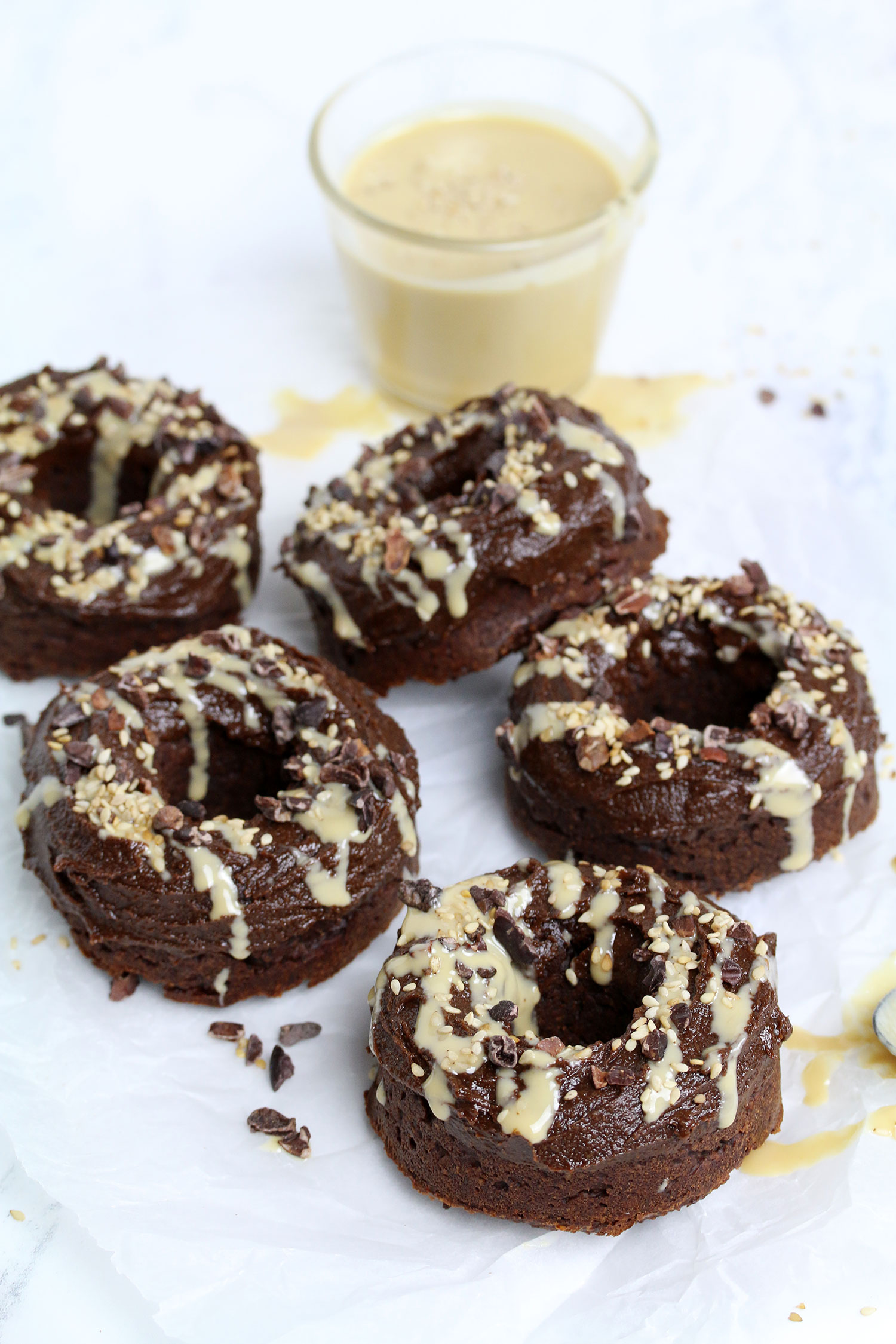 Chocolate Tahini Doughnuts (vegan, Gluten-free) - Nadia's Healthy Kitchen