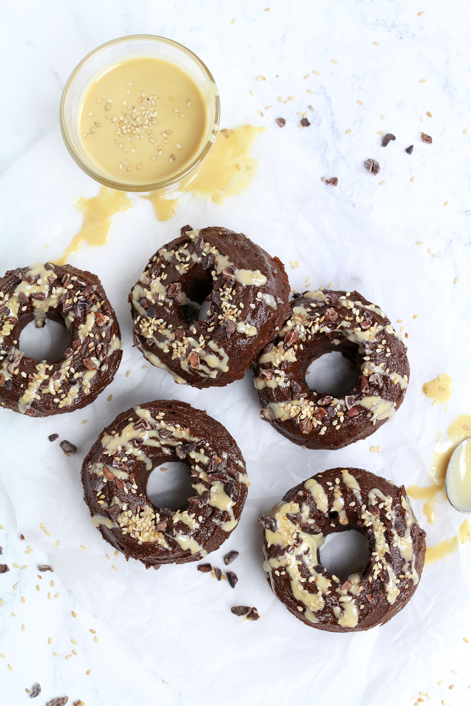 Chocolate Tahini Doughnuts (Vegan, Gluten-free) - Nadia's Healthy Kitchen