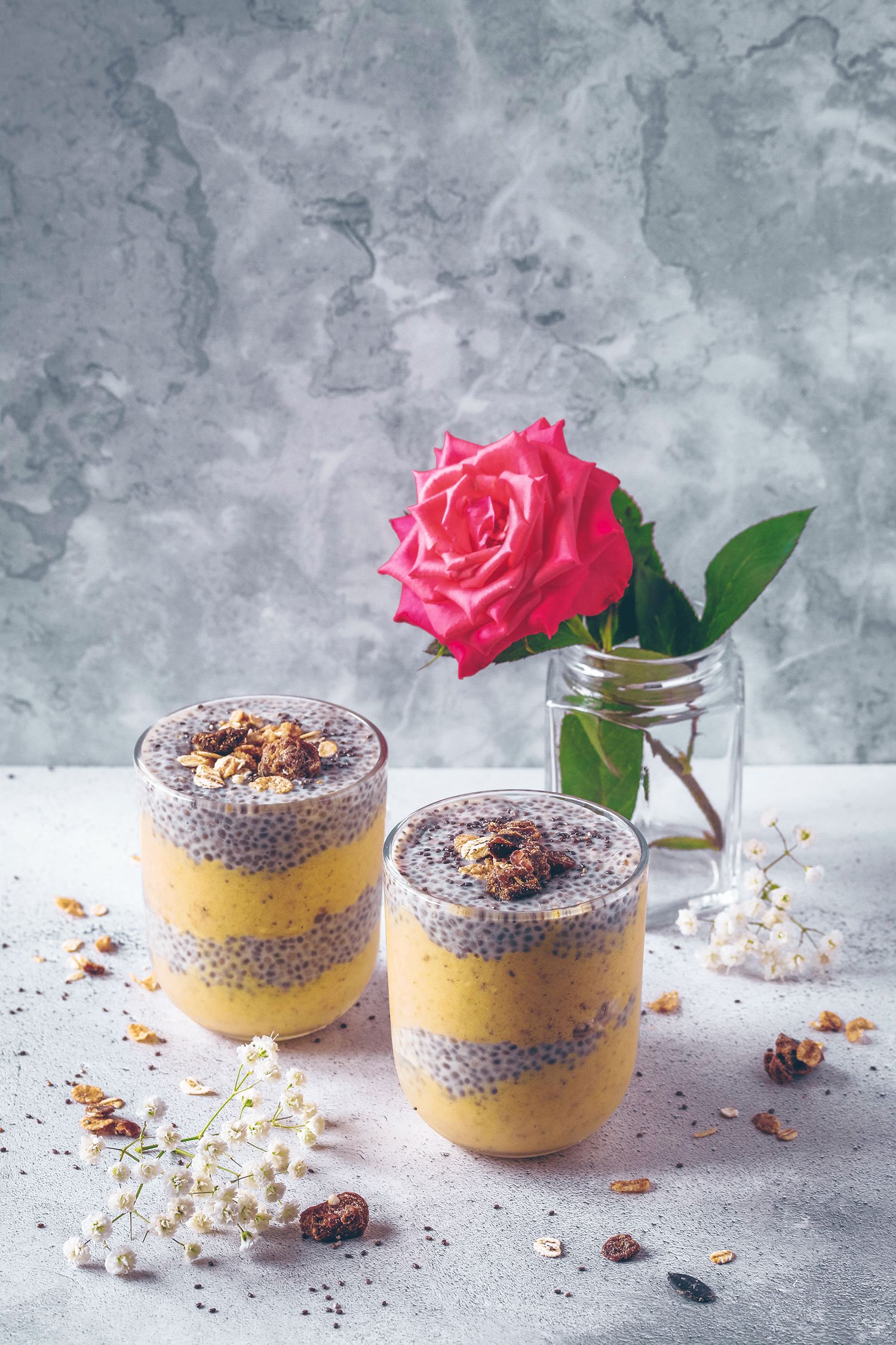 Golden Smoothie &amp; Chia Pudding Parfait - Nadia&amp;#39;s Healthy Kitchen