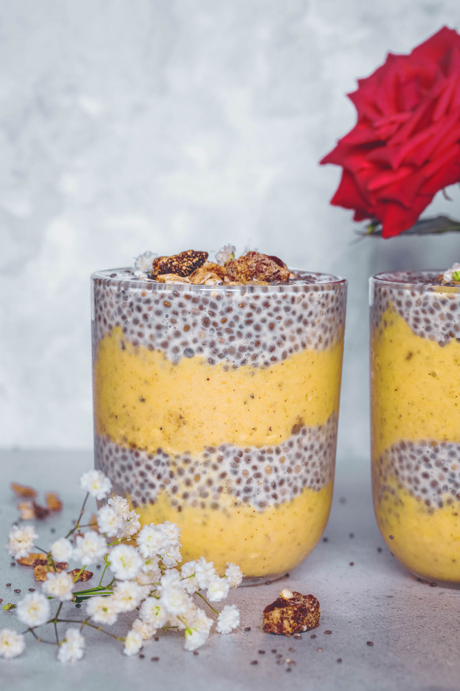 Golden Smoothie &amp; Chia Pudding Parfait - Nadia&amp;#39;s Healthy Kitchen