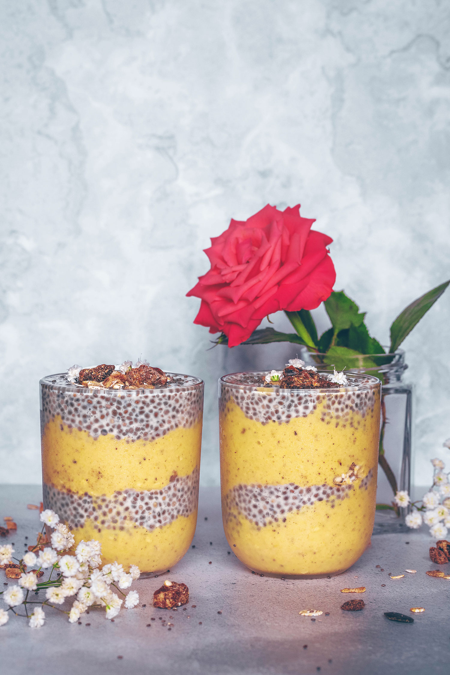 Golden Smoothie &amp; Chia Pudding Parfait - Nadia&amp;#39;s Healthy Kitchen