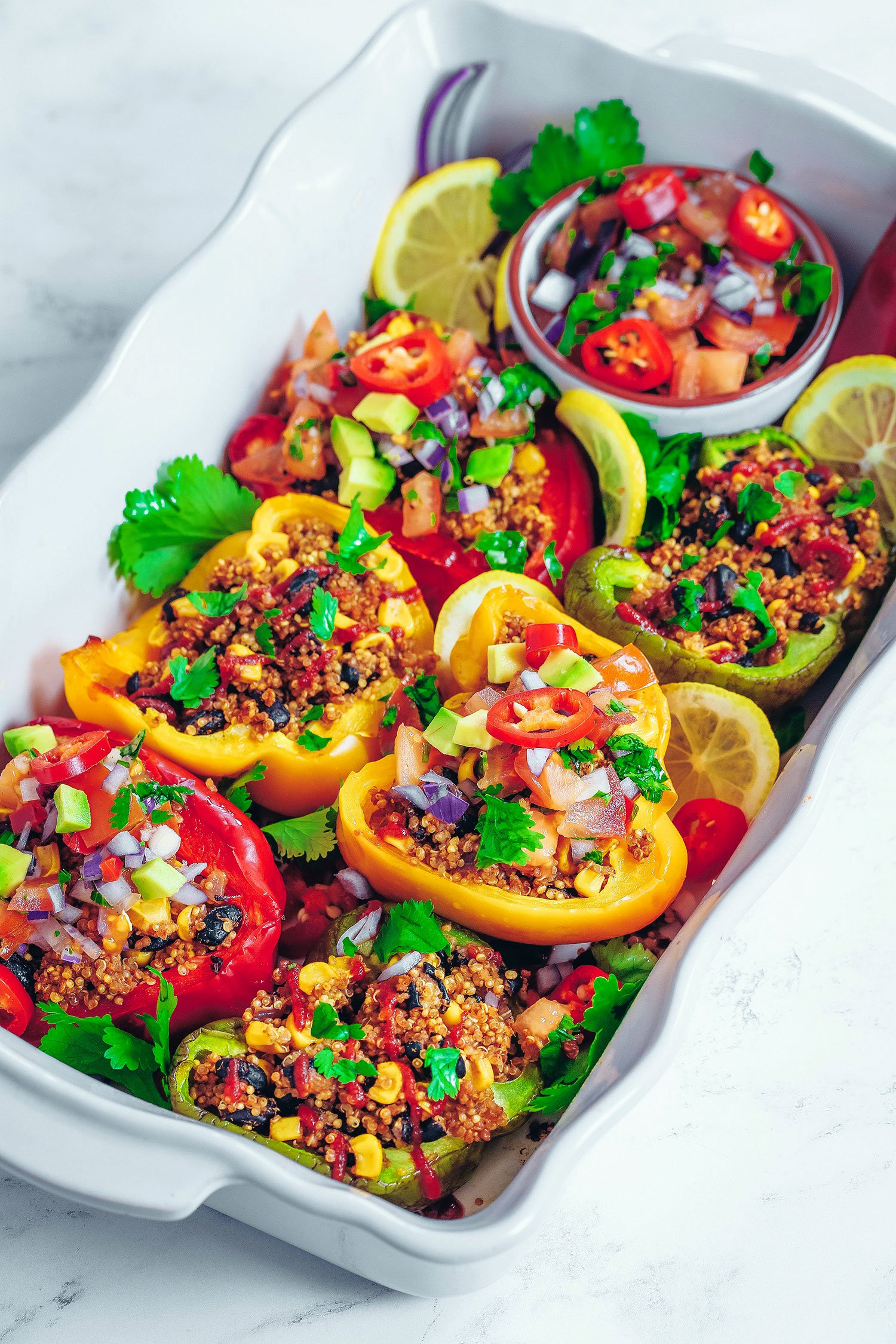 Mexican Quinoa Stuffed Peppers - Nadia's Healthy Kitchen