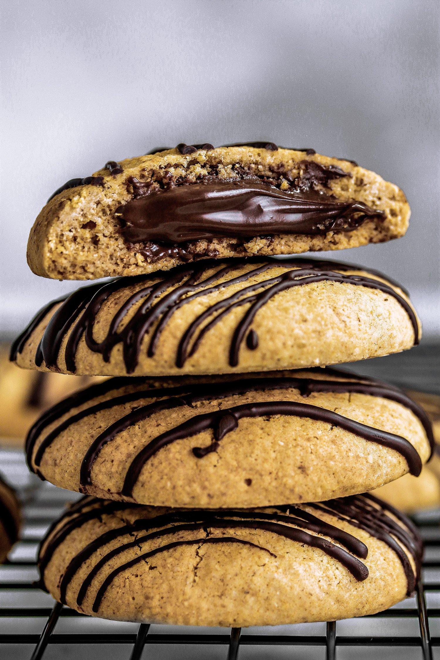 Vegan & Gluten-free Chocolate Hazelnut Stuffed Cookies