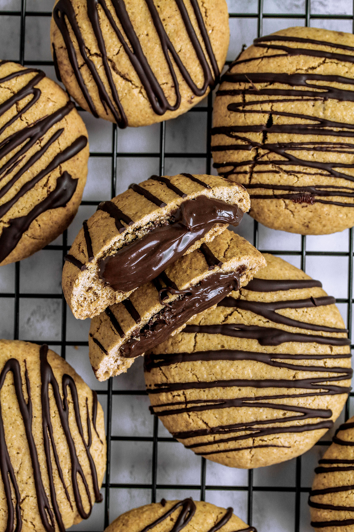 Vegan & Glutenfree Chocolate Hazelnut Stuffed Cookies Nadia's