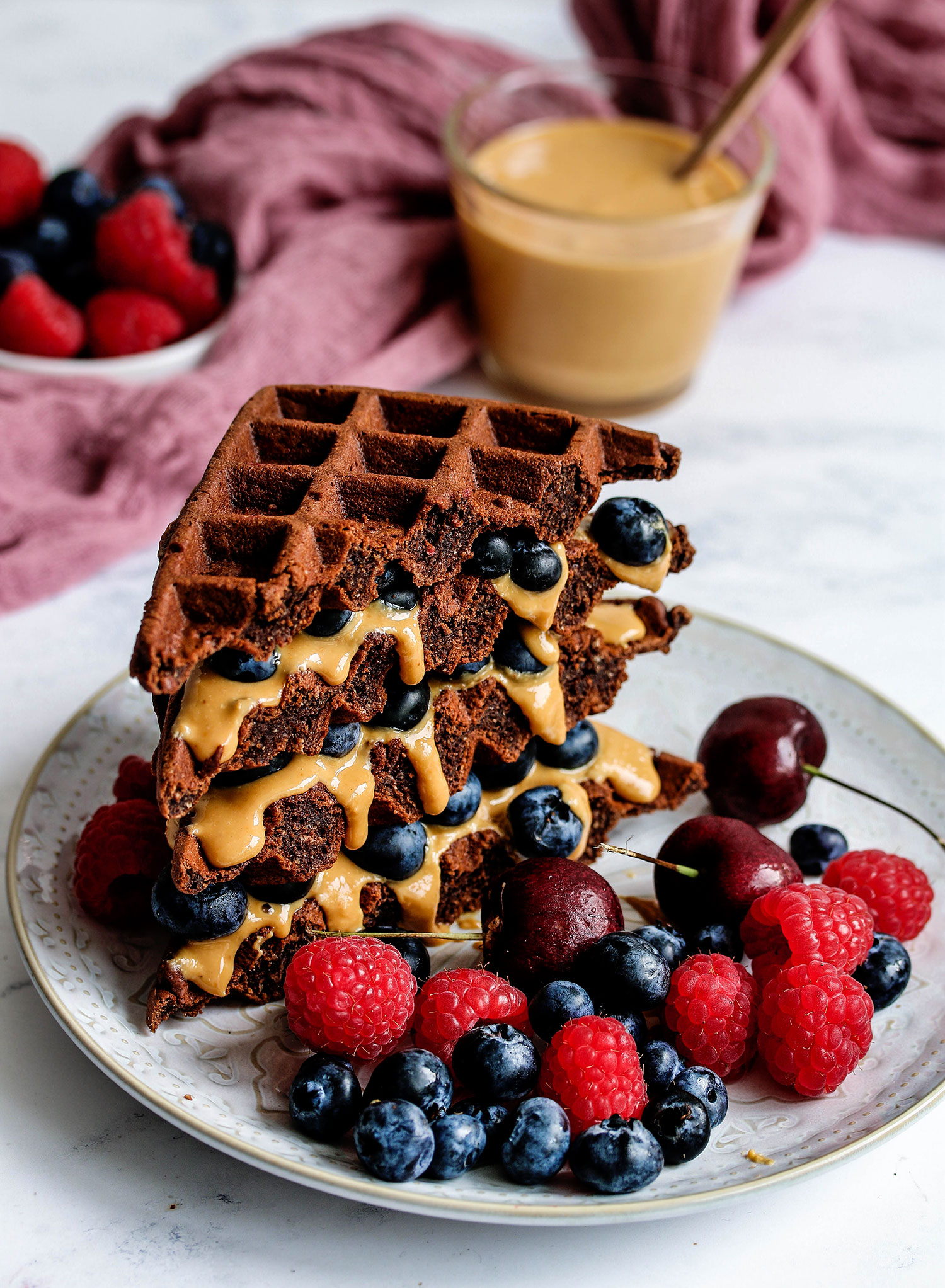 Chocolate Vegan Belgian Waffles (Healthy + Easy) - The Simple Veganista