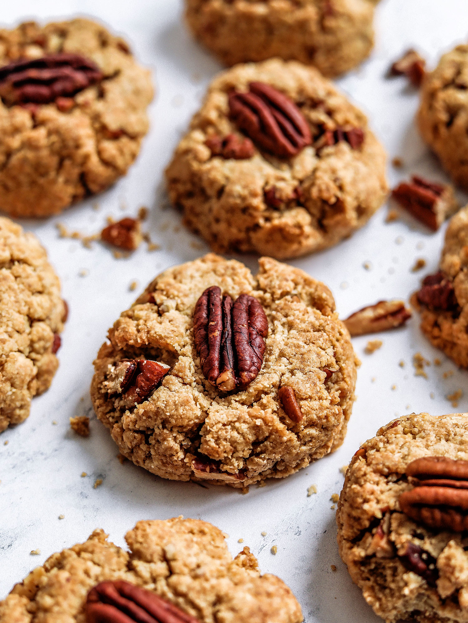 Vegan And Gluten Free Pecan Oat Cookies Nadia S Healthy Kitchen