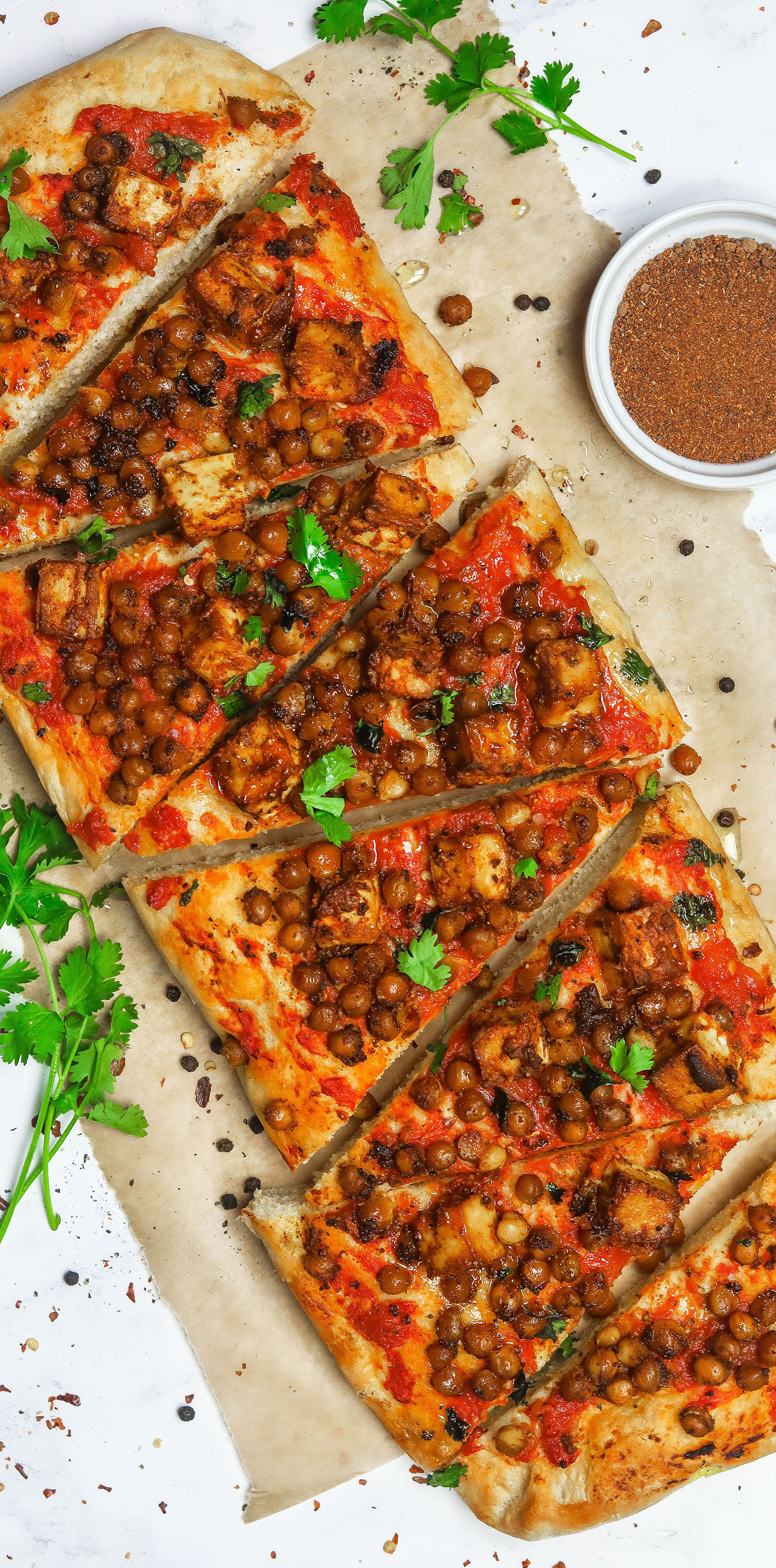 Tandoori Tofu Chickpea Pizza Tandoori Tofu Chickpea Pizza