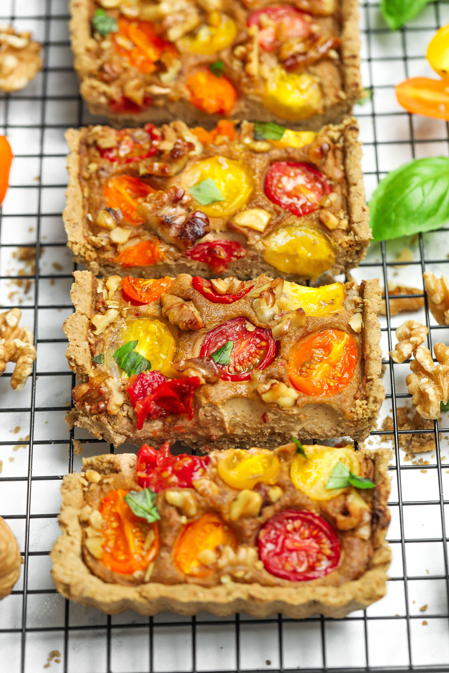 Heirloom Tomato Tart with a Walnut Base (Gluten Free)