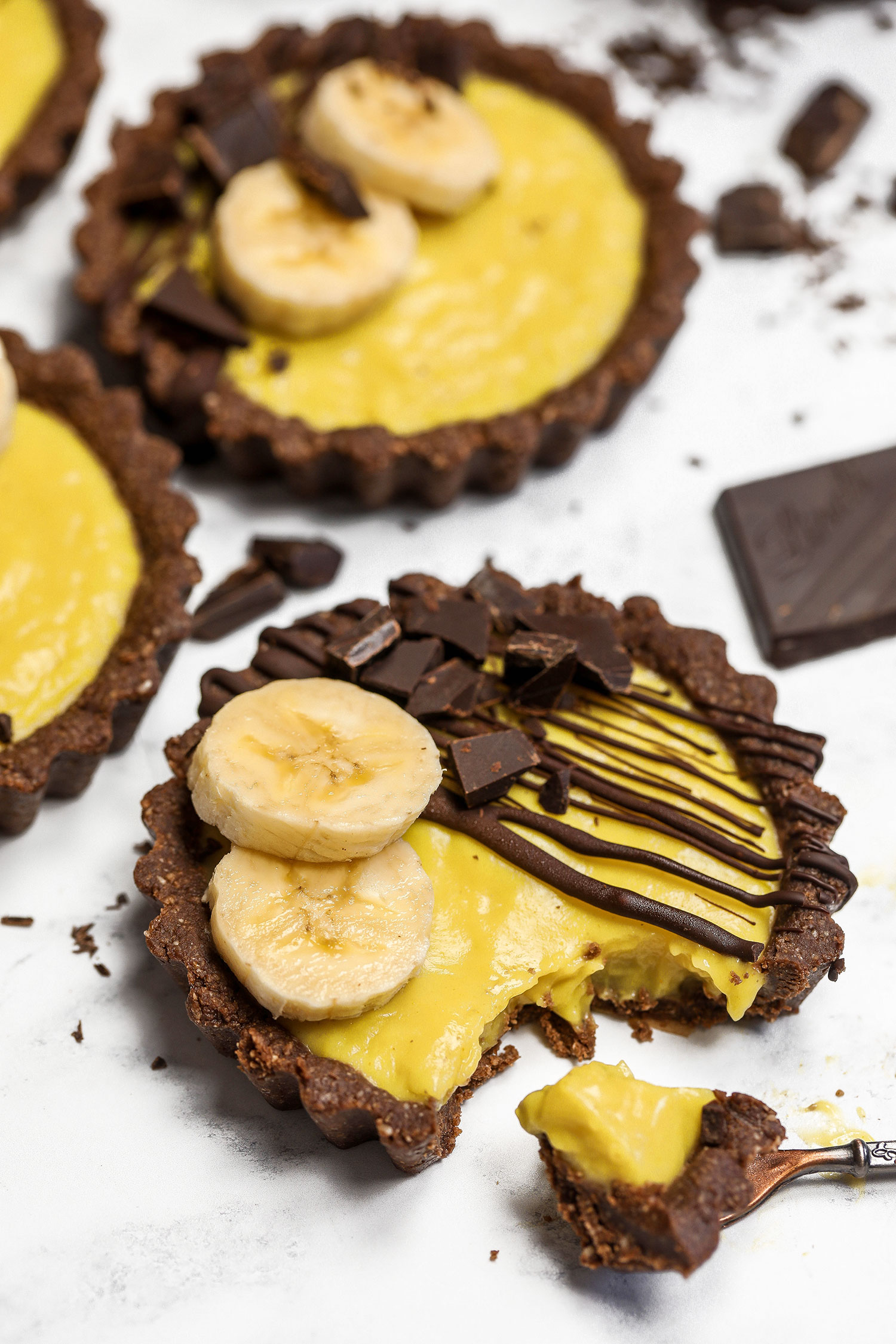 Vegan Banana Chocolate Tarts Nadia S Healthy Kitchen