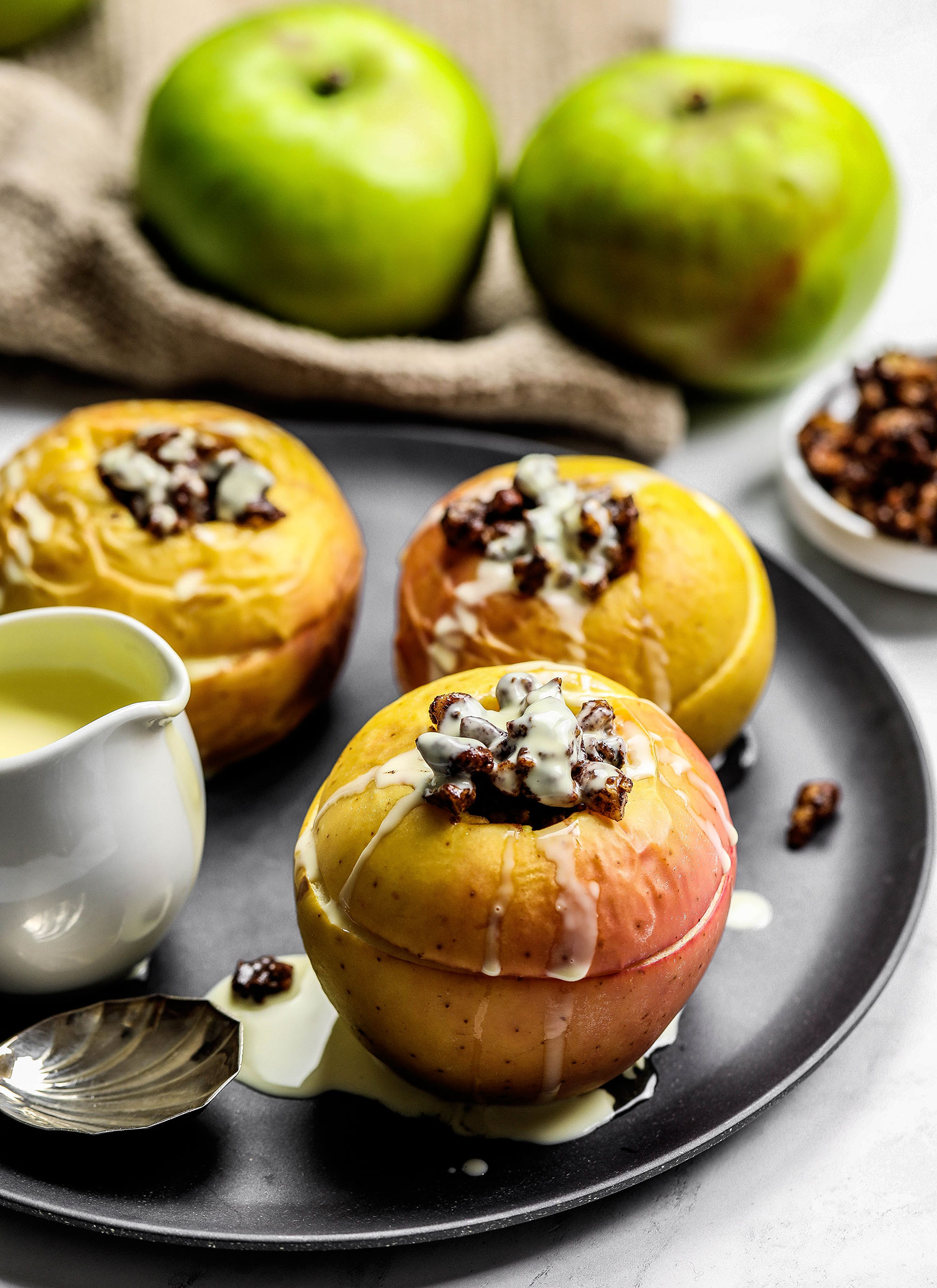 Baked Bramley with Gingerbread Pecan Filling - Nadia's Healthy Kitchen