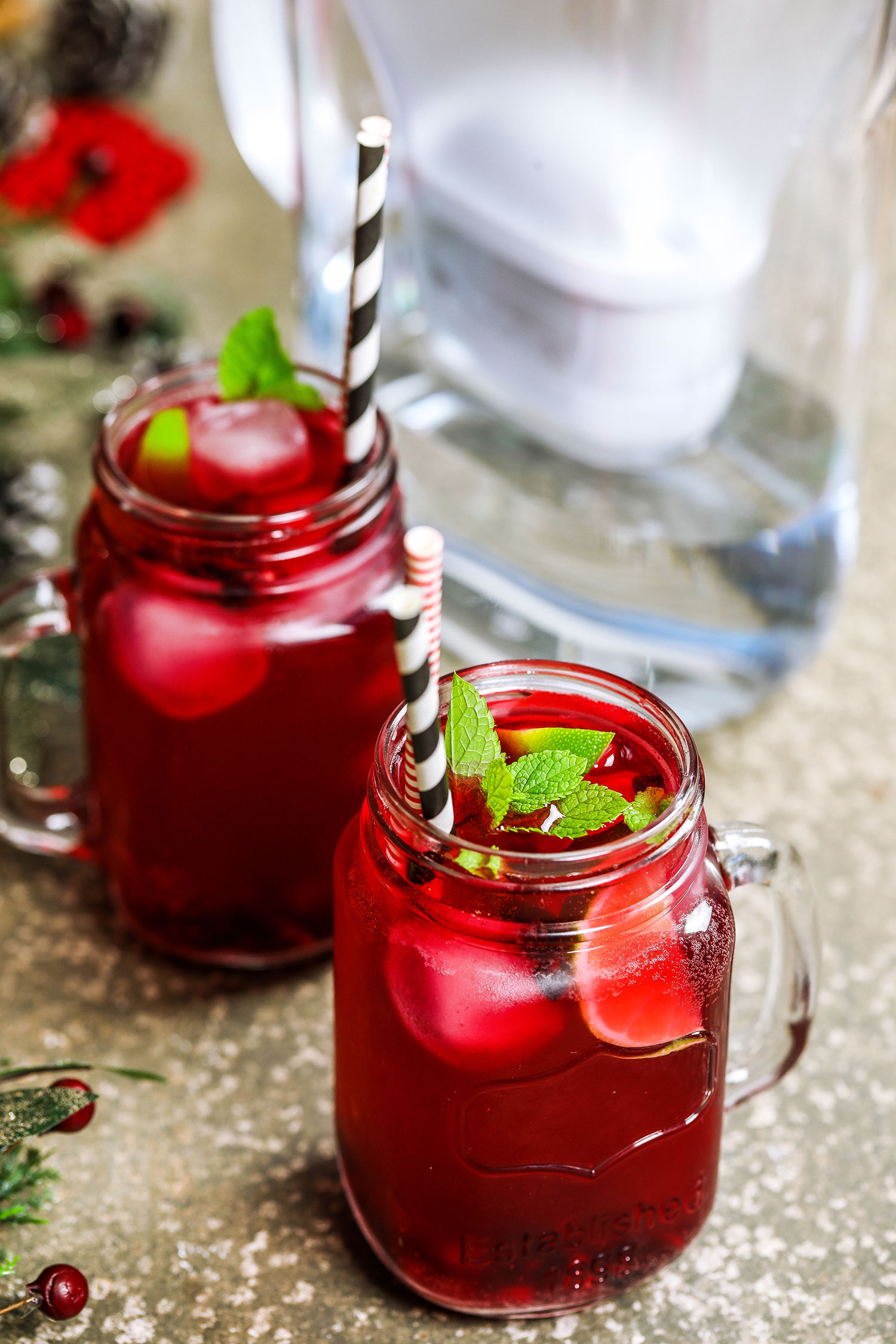 Festive Pomegranate Kombucha Mocktail - Nadia's Healthy Kitchen