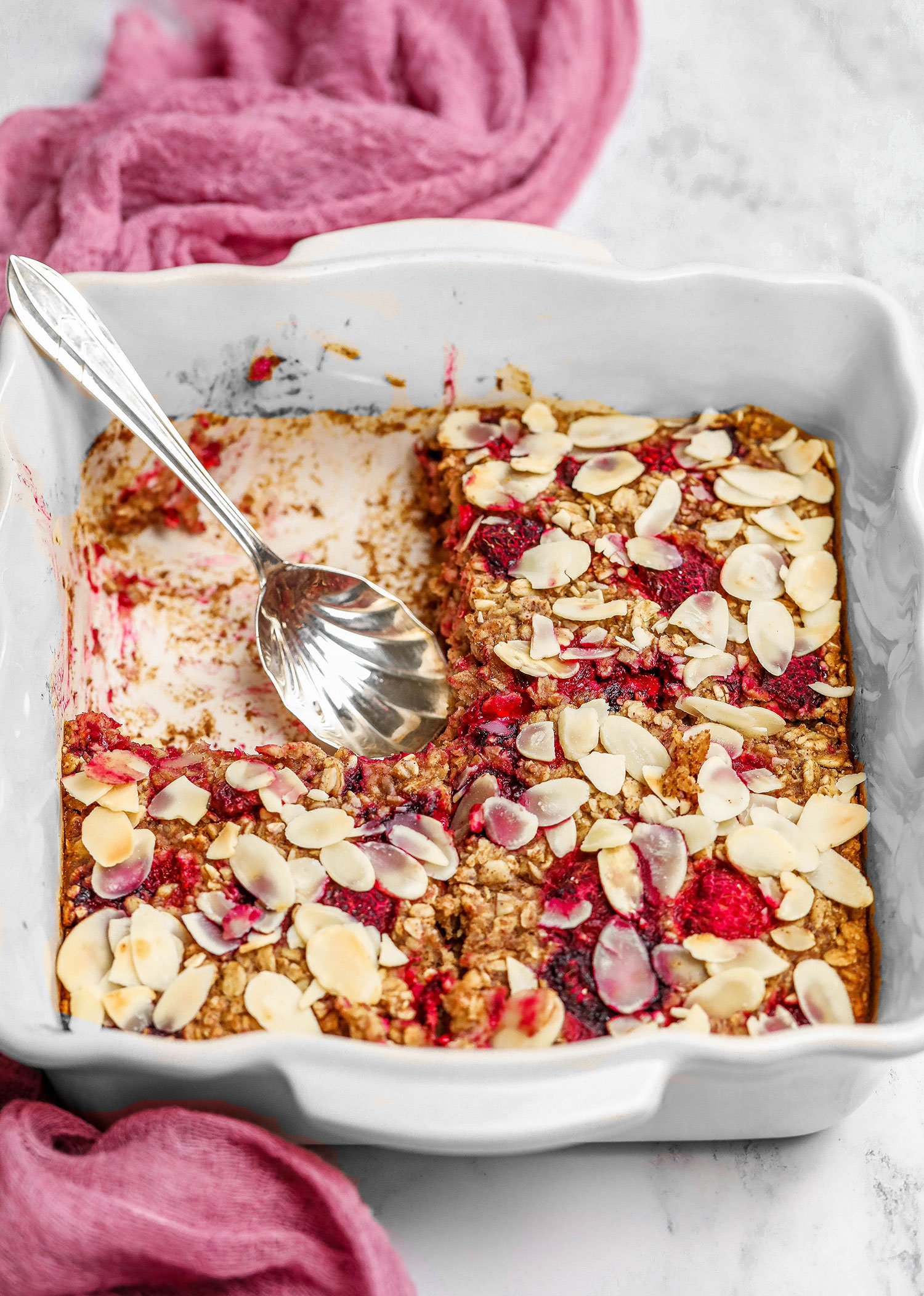 Raspberry Almond Baked Oats - Nadia's Healthy Kitchen