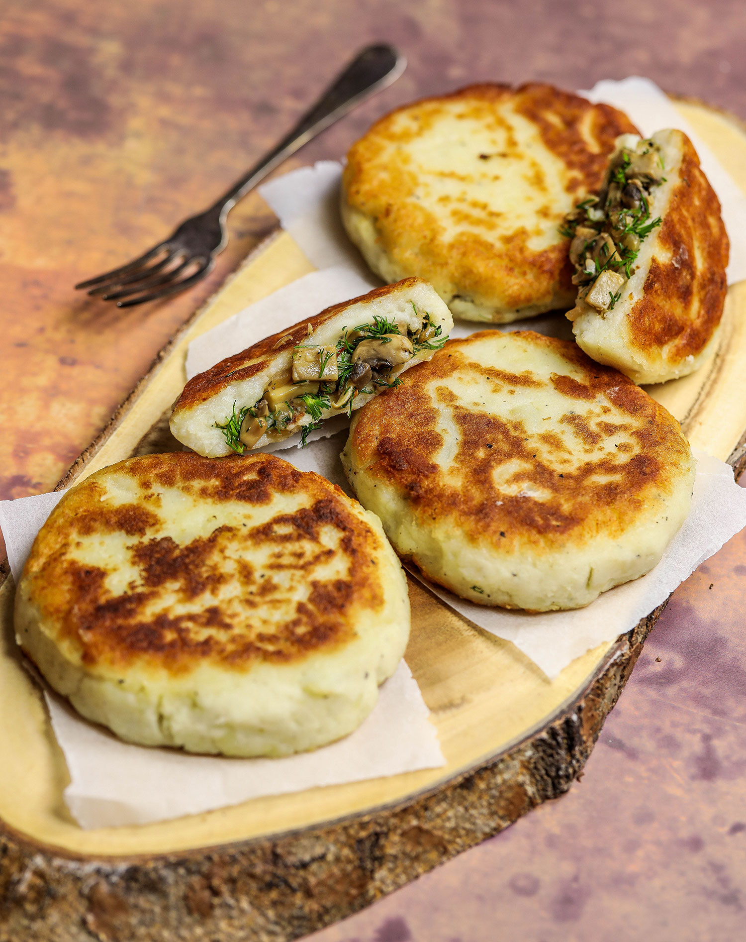 Mushroom Stuffed Potato Cakes - Nadia's Healthy Kitchen