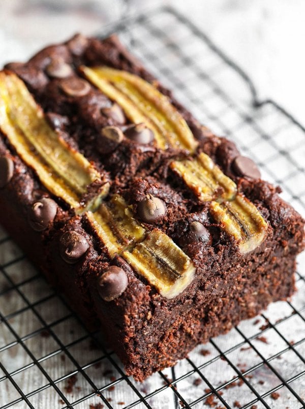 Vegan Chocolate Banana Bread (Healthier/Gluten-Free)