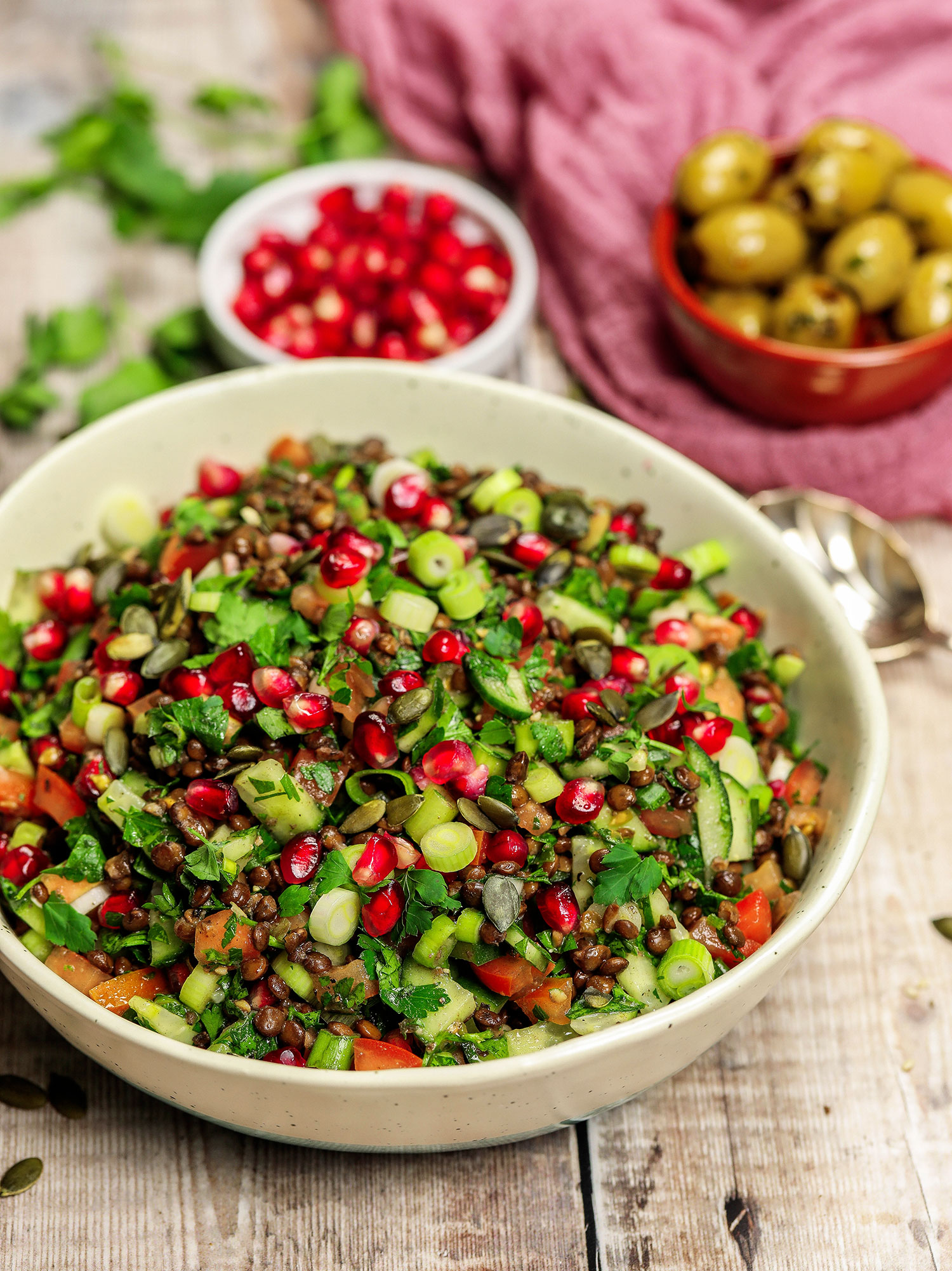 Puy Lentil Tabouleh Salad - Nadia's Healthy Kitchen