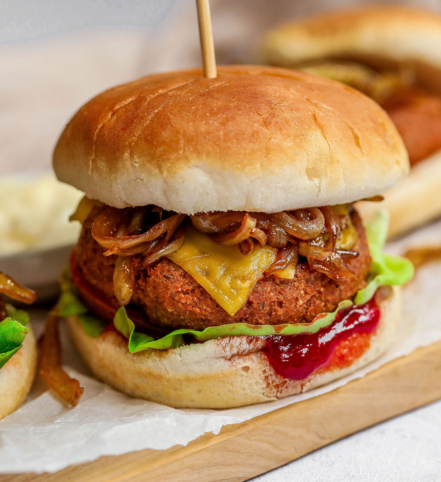 Vegan BBQ Cheese Burgers - Nadia&amp;#39;s Healthy Kitchen