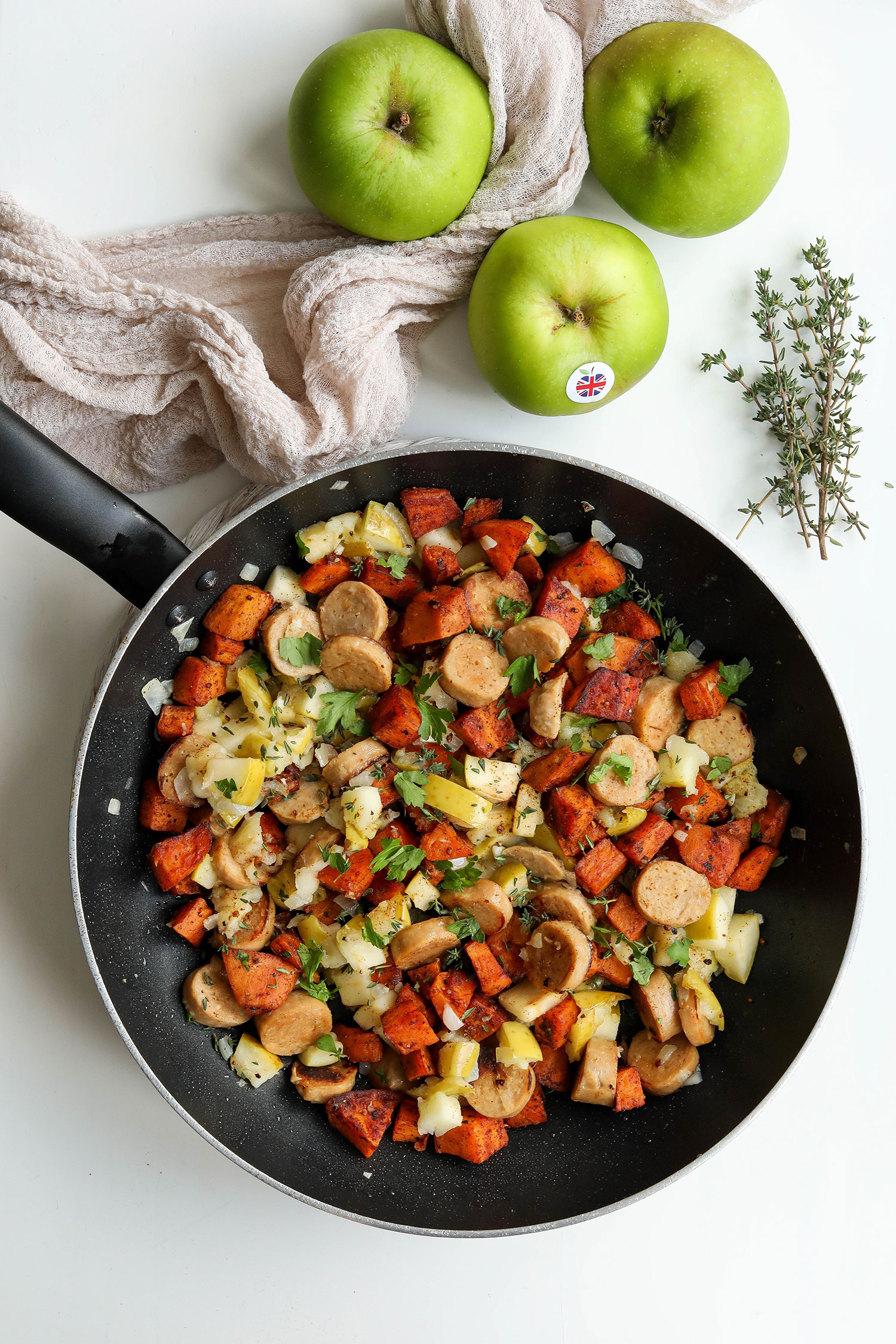 Bramley Apple Sweet Potato Sausage Hash - Nadia's Healthy Kitchen