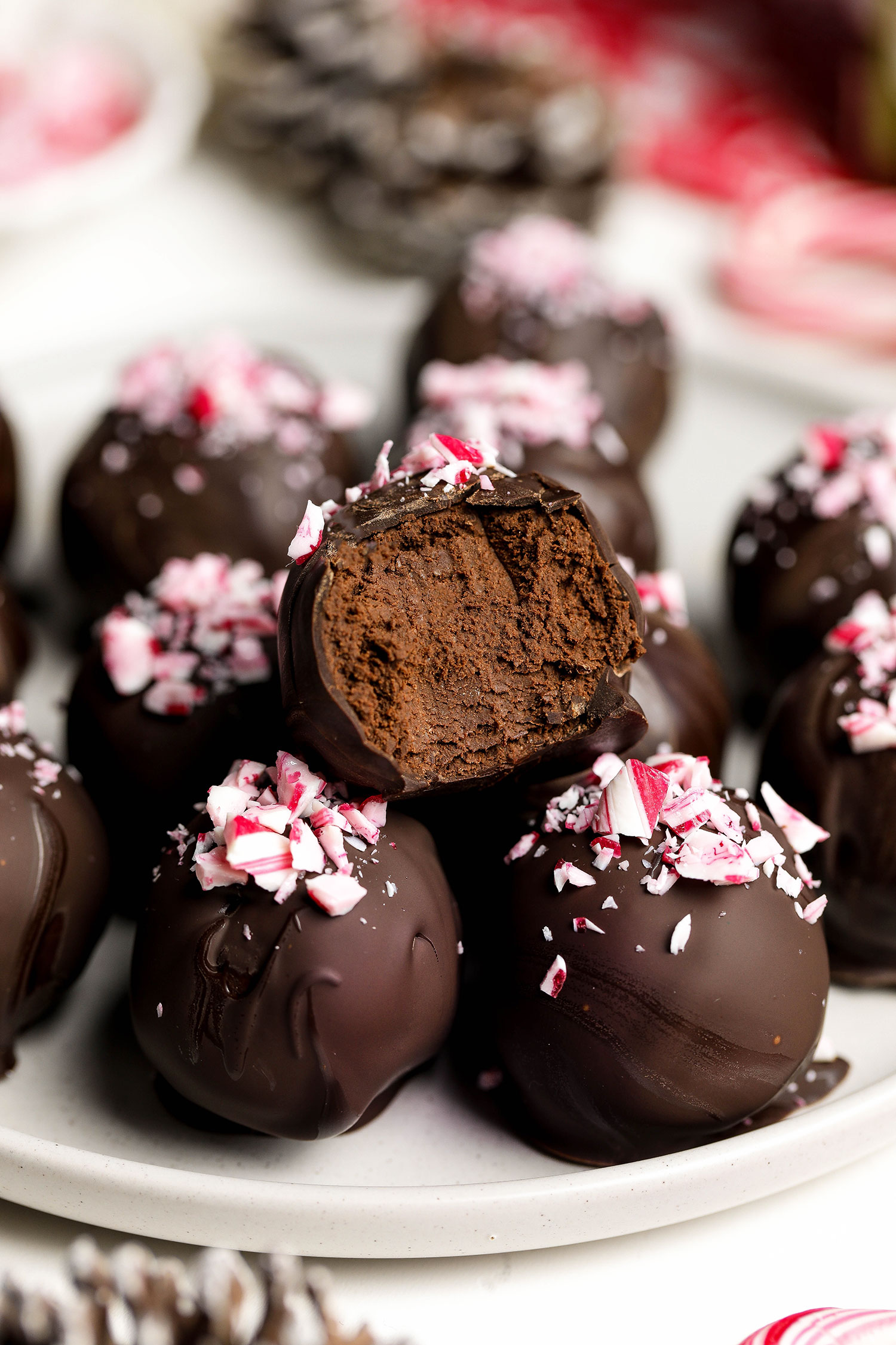 Vegan Peppermint Chocolate Truffles