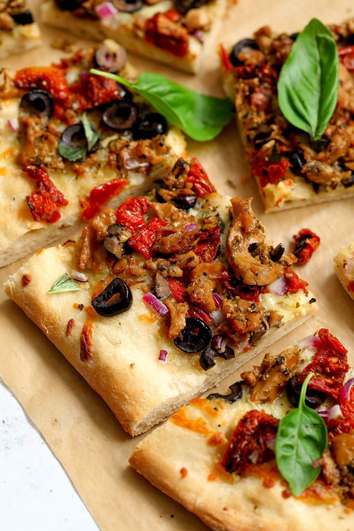 Vegan Mediterranean Tuna Pizza - Nadia's Healthy Kitchen