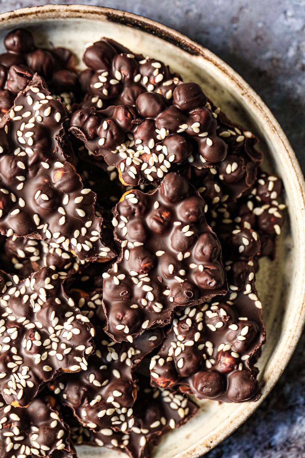 2-ingredient chocolate chickpea bark