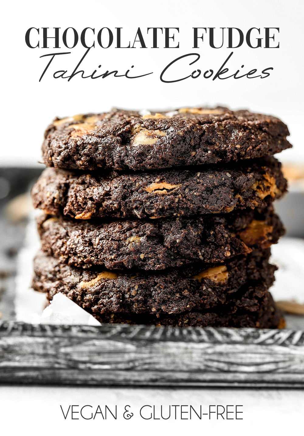 Chocolate Fudge Tahini Cookies