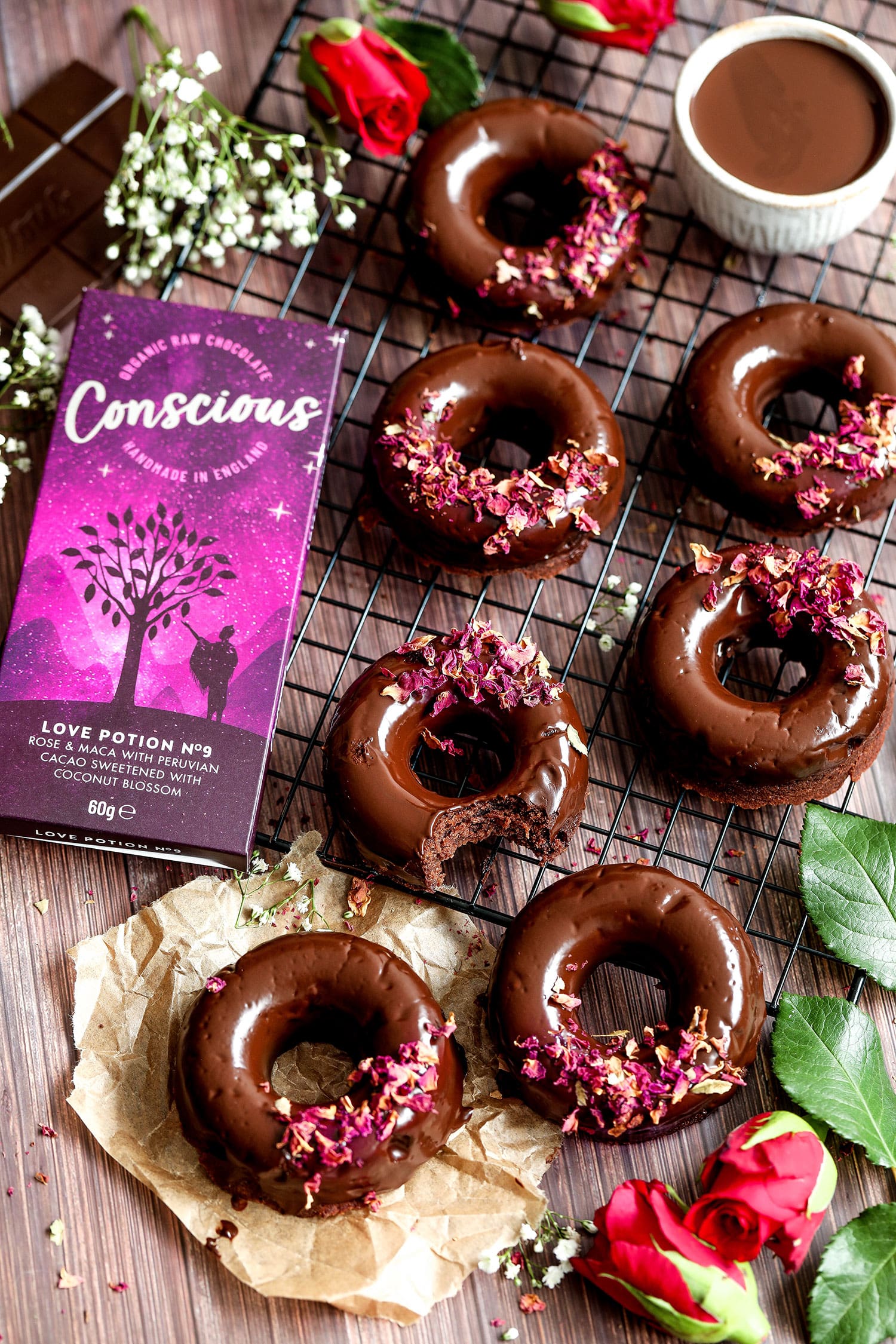 Vegan Chocolate Rose Doughnuts Nadias Healthy Kitchen 0053