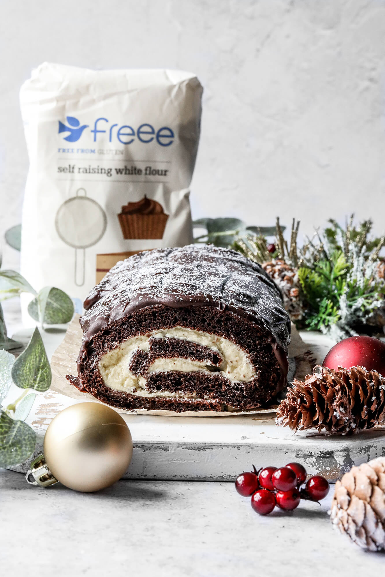 Easy Vegan Yule Log Cake - Gretchen's Vegan Bakery